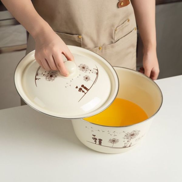 Eco Friendly Enamel Storage Bowl Large African Enamelware Wash Basin Customizable Size