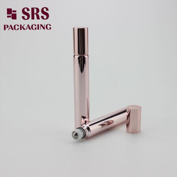 SRS cosmetic empty 10ml rose gold glass roll on bottle for perfume