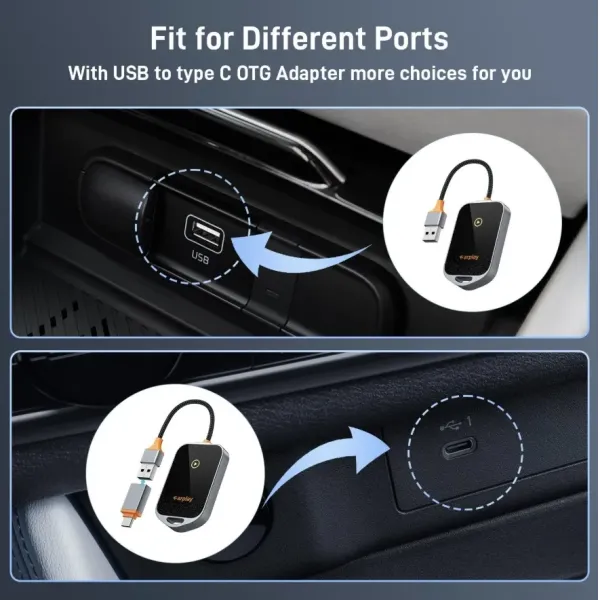 5V Wireless Carplay Adapter For Apple Ios Fast Convert Wired To Wireless Carplay Dongle