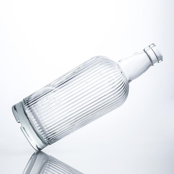 Collier en verre 750 ml Bouteille de vin de luxe transparente vide pour le cognac