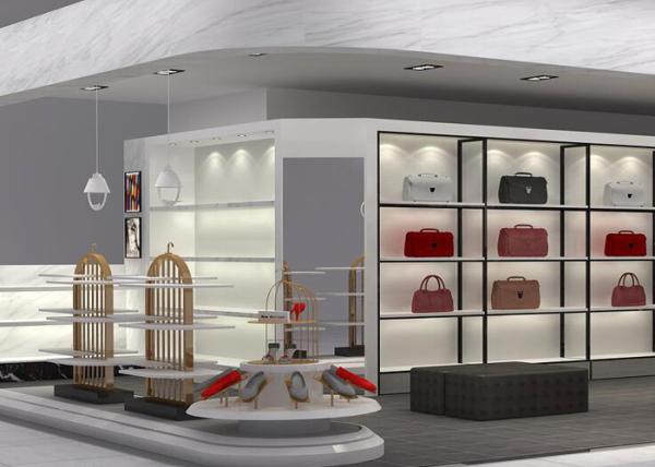 Commercial Metal Shoe Store Display Fixtures , Fashion Bags / Footwear Display Racks
