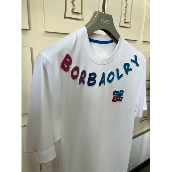 Crew Neck T - Shirt | Colorful Flocking Letter & Pattern Design 100%Cotton Jersey Men T-shirt