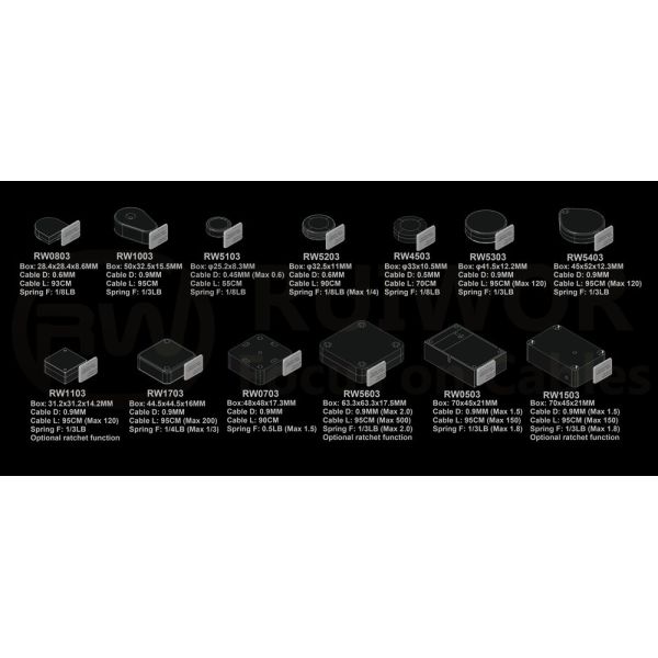 RW1503 Cuboid Multifunctional Retractable Cable With 35X22mm Rectangular Adhesive Metal Plate For Mobile Phones Retail Security Display