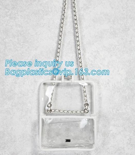 Promotional  Biodegradable Shopping Bags Plastic Heat Seal Sewing Zipper Makeup