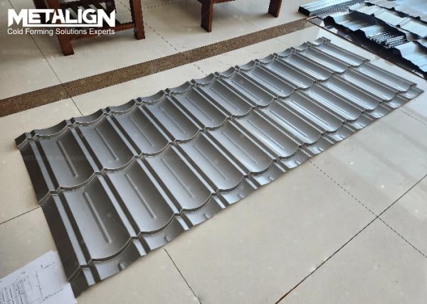 Traditional Metal Roof Tile Roll Forming Machine With Hydraulic Punching And Auto Stacker