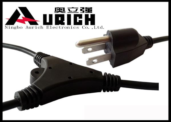 NEMA Male End Type Electric 3 Prong Power Cord For Home Appliance / Office Equipment