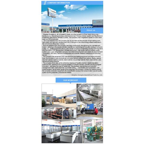 Beverage Display Cabinet Upper Unit Air Cooled Refrigeration Blue Series Fresh Keeping