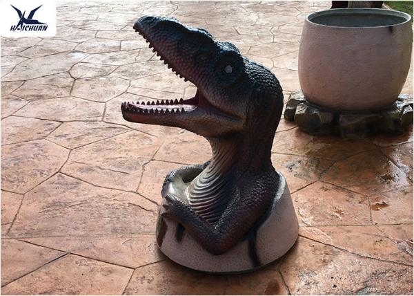 Funny Dinosaur Trash Can Custom Fiberglass Statues For Amusement Park / Playground