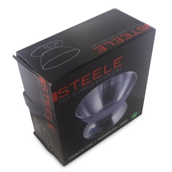 2*AAA Batería Plata 5000g Balanza de alimentos de cocina digital multifuncional con tazón Balanza de plataforma LCD de acero inoxidable portátil