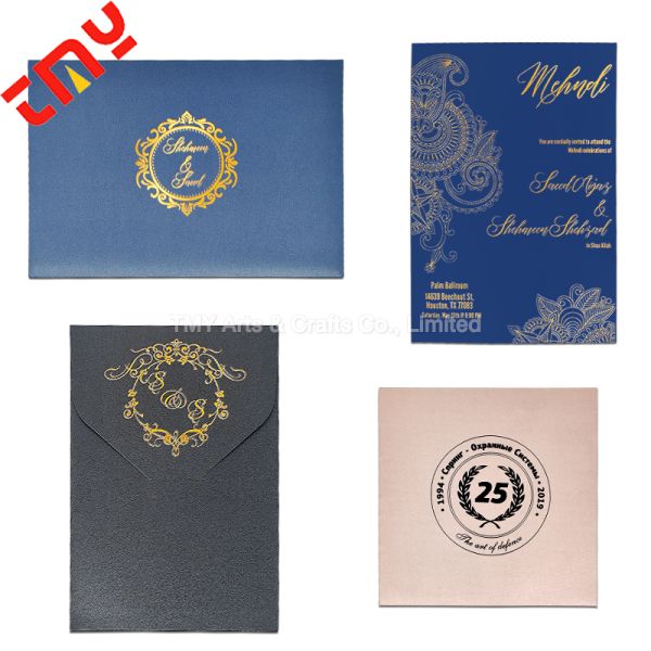 Hot Sell Modern Luxury Latest Etching Stainless Steel Chinese Invitation Wedding Card