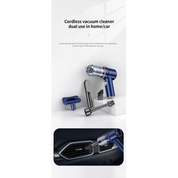 12V Household Portable Handheld Car Vacuum Cleaner with Light and Suction Function
