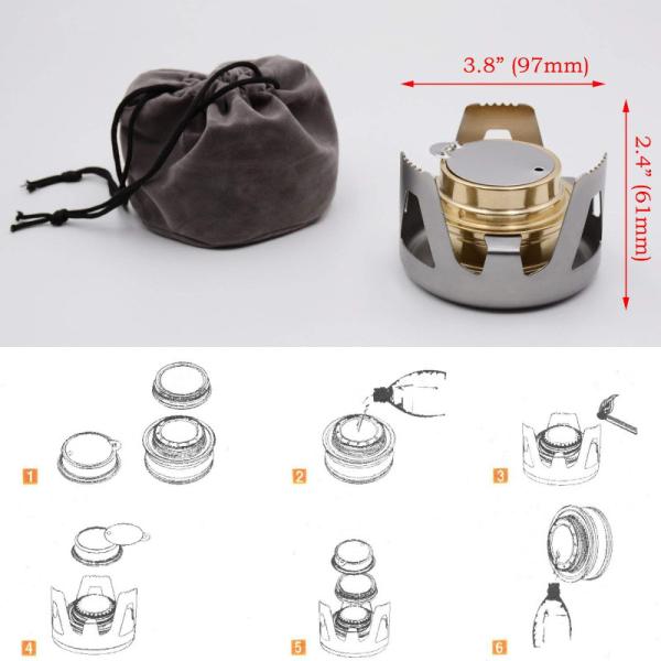 Portable Cooking Mini Spirit Burner for Camping Picnic Folding Aluminum Outdoor Stove