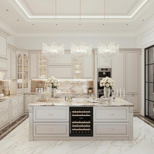 Armarios de cocina modernos conjunto completo de casa de madera maciza de alto brillo