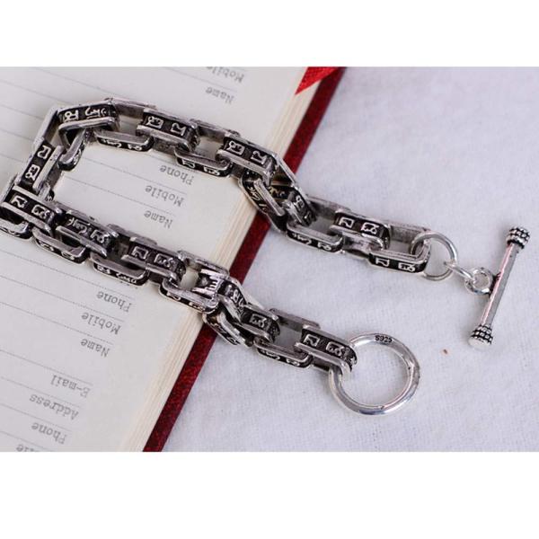 Vintage Handmade Thai Sterling 925 Silver Chain Link Bracelet (060715)