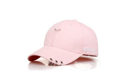 3D Embroidery Girls Cotton Baseball Cap Adjustable 5 Panel Pink Good Flexibility