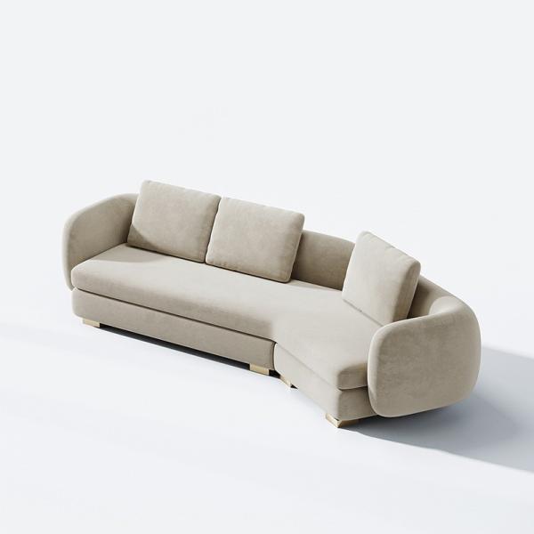 Modern 3 4 5 Star Hotel Lobby Furniture 4 Seater Reception Curved Sofa Set
