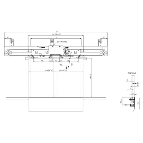 2-х створчатое устройство двери посадки, открывающееся по центру, соответствует стандартному требованию GB/T7588.1/2