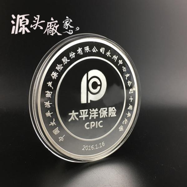 Custom high-grade glossy commemorative coin, personalized metal badge custom, Zinc alloy silver coins,with medallion box