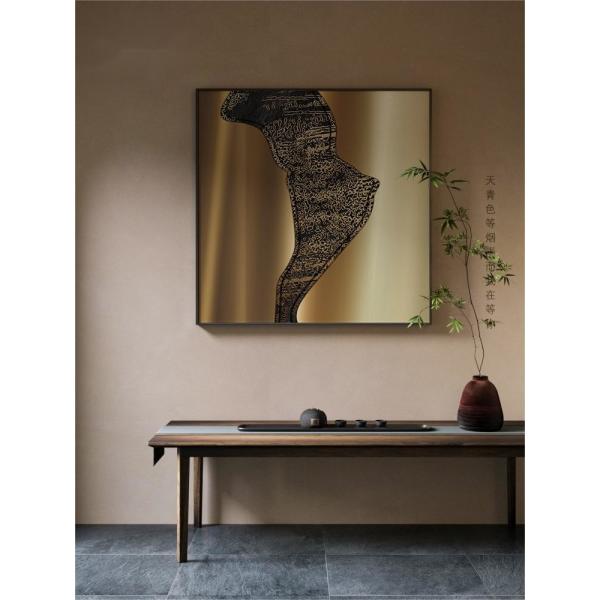 Custom Golden Premium Square Wall Art Hotel Entryway Metal Decor Painting Mural