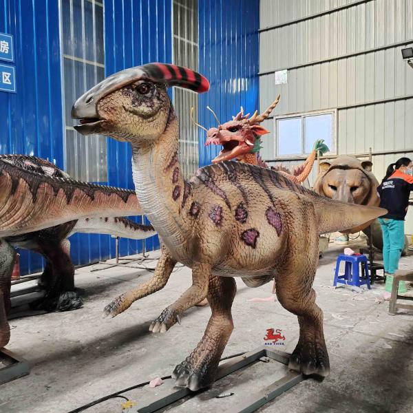 4M Long Lifelike Animatronic Roaring Parasaurolophus With Mouth Open And Eye Blink