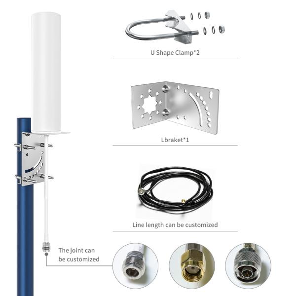 Antenna externa Wifi de longo alcance de 50 km com polarização vertical e conector TS9