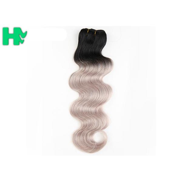 16 Inch Brazillian Human Remy Hair Extensions , Black Body Wave Hair