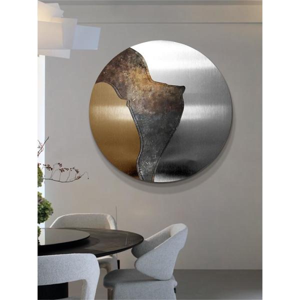 Custom Tailored Metal Round Decorative Painting Hotel Villa Entryway Renovation