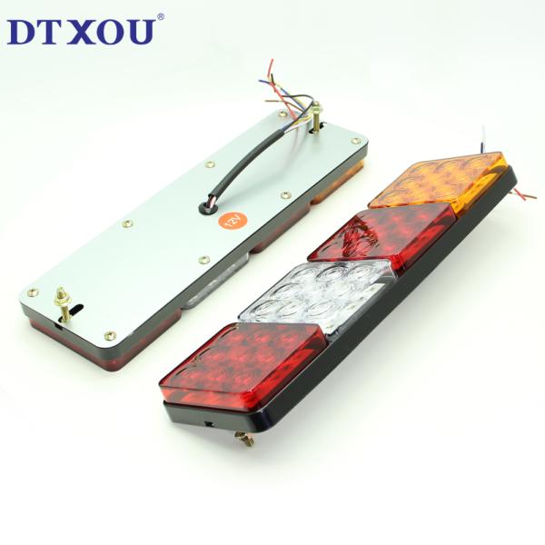 Red Yellow 12V 24V 3 Holes LED Tail Lights For Trucks
