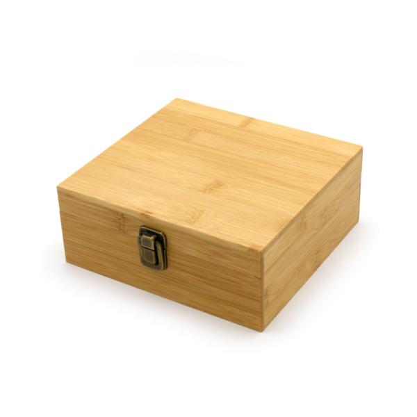 Bamboo Boxes Customized Laser Logo Wooden Bamboo Boxes   Wood Storage Gift Box with Metal hinge For Organizing
