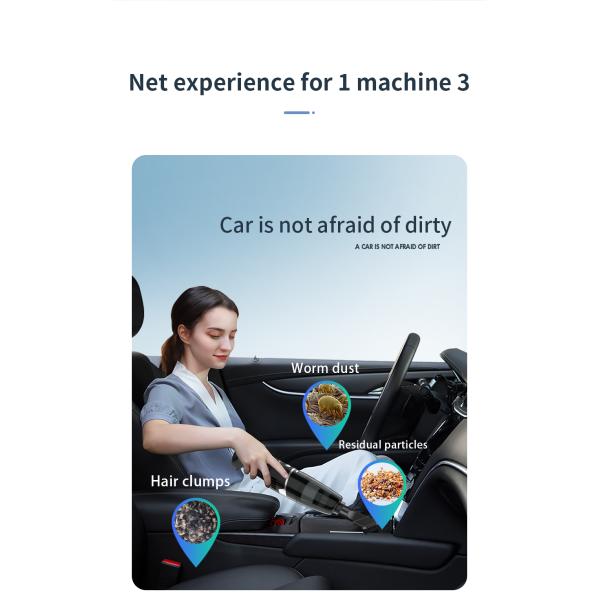 12V Handheld Wet and Dry Vacuum Cleaner YANTU V01S Cordless with 5500PA Suction Power