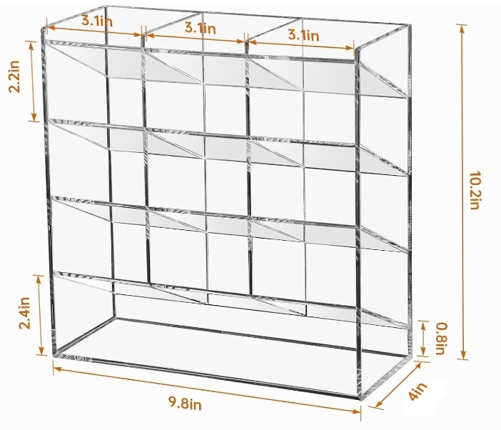 Clear Acrylic Display Rack For Pen Pencil Cosmetics Acrylic Storage Display Holder