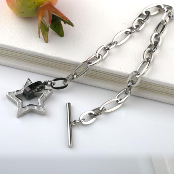 European Charm Bracelet For Men Five-pointed star Charms, Stainless Steel Snake Chain