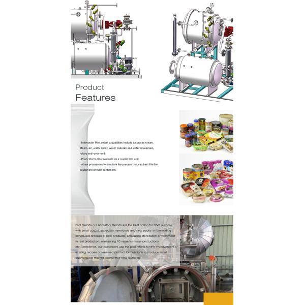 Physical Sterilization Laboratory Autoclave for Small Food Processing Pilot Plant