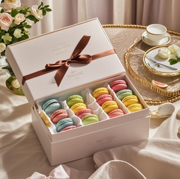 Luxury factory custom logo foldable cardboard magnetic macaron donut paper packaging box macaron gift box