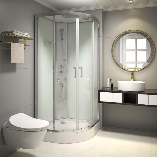 4mm Transparent Tempered Glass Quadrant Shower Cubicles KPN2009006