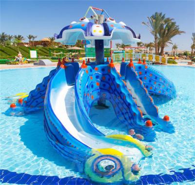 Octopus Mini Pool Slide Outdoor Indoor Children Play Pool Fiberglass With Roof
