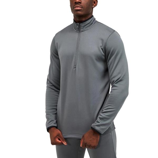 Customize Logo Lightweight 100% Polyester Long Sleeve Half Zip Design T Shirts Men Sportswear