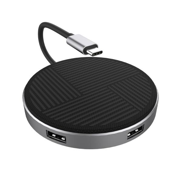 Aluminum Type-C Hub Adapter with USB2.0 USB3.0 Hub USB-C PD and  Wireless Charging Port
