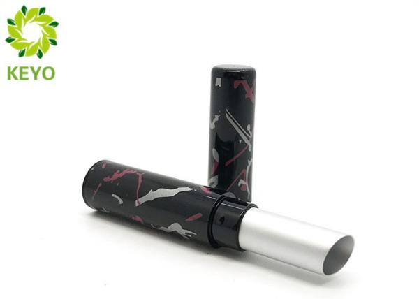 Black Plastic Lipstick Tubes For Cosmetic Packaging , Empty Lipstick Containers