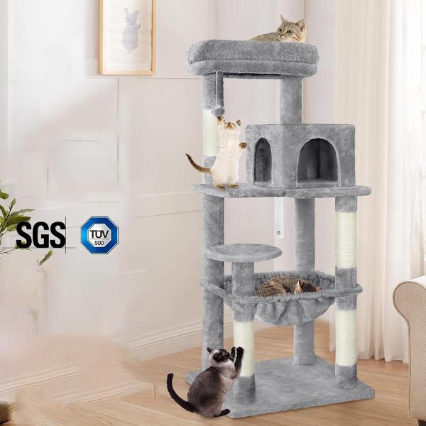 Multi Color Optional Cat Tree Integrated Sisal Comfortable Durable Tall Cat Activity Scratcher Tree