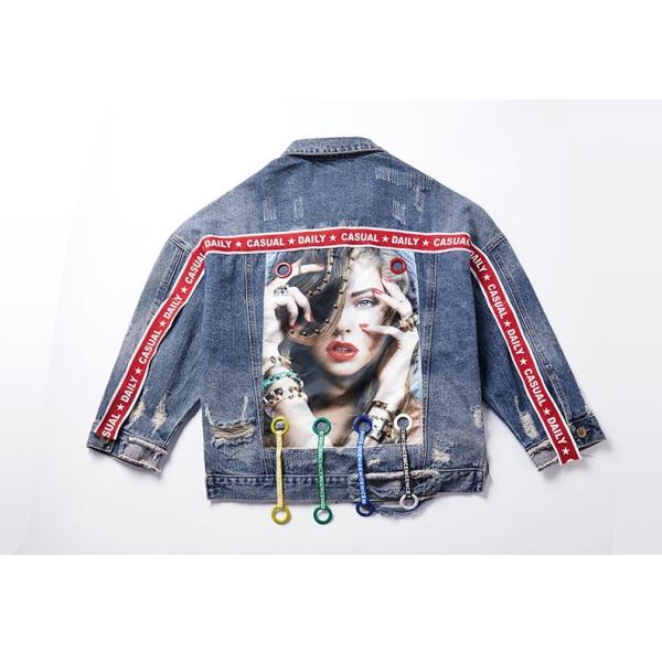 изготовленная на заказ фабрика Китай одежды напечатала дам личности куртки покрывают куртку джинсовой ткани BF свободную подходящую