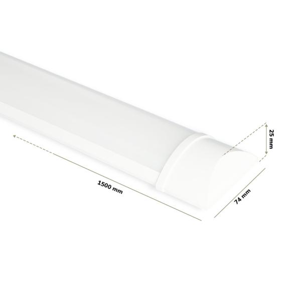 Flicker Free LED Batten 150 Cm 50W 4000K 6000lm 120lm/W 5 Year Warranty