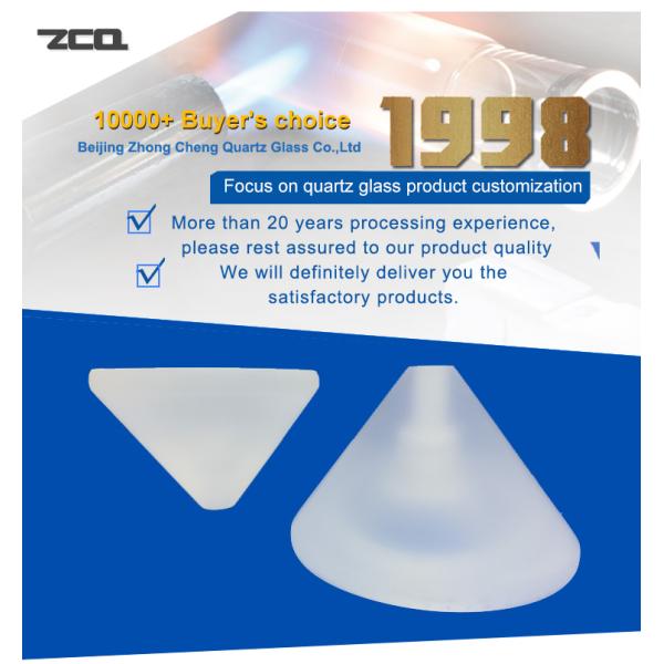 Carved Quartz Glass Cone High Precision With Threaded Hole