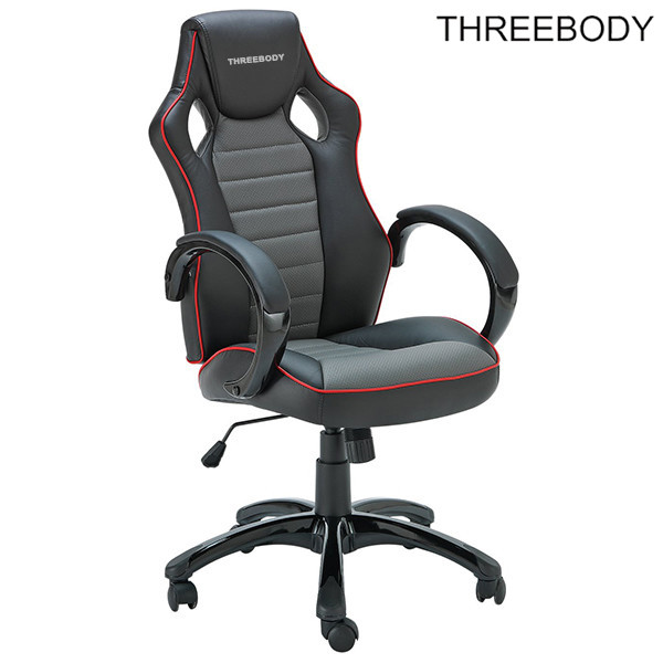 Black And Gray Executive Racing Office Chair Human - Oriented Ergonomic Designed