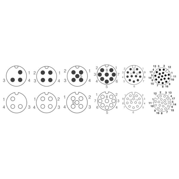 Rigoal PUR / PVC Molded M8 To M12 Cable 26AWG-22AWG Waterproof IP68