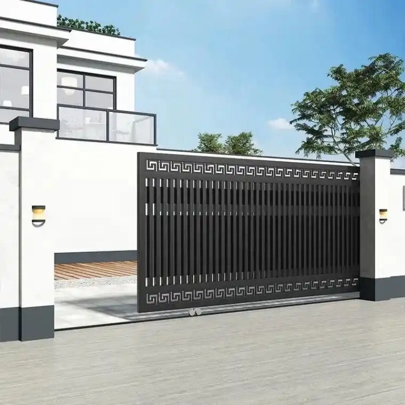 Aluminum Alloy Outdoor Electric Sliding Gate Customized Automatic Eco-Friendly Durable Remote Control Entry Hotel Park House