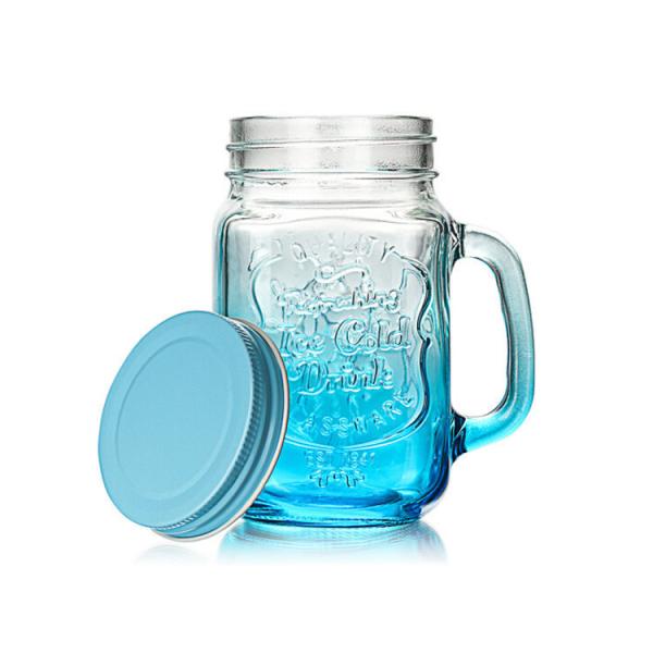O ODM coloriu a boca de vidro da onça Mason Jar Straw Lid Wide dos copos de café 16