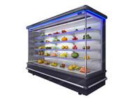 El refrigerador abierto de Multideck de la cortina de aire del estante ajustable 4 descongela libremente