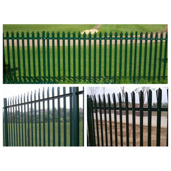 Anti Climb Security Palisade Fencing Gates For Lawns / Villas , Metal Picket Fence Panels