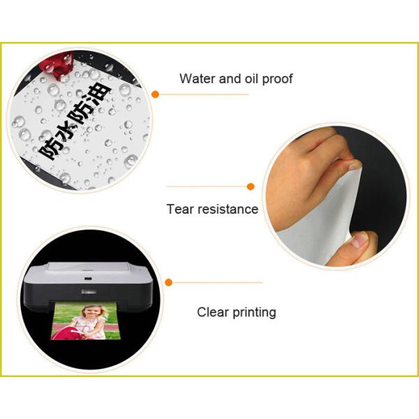 Бумага собственной личности слипчивая водоустойчивая струйная синтетическая для ярлыка 80um 125um 150um Бумага собственной личности слипчивая водоустойчивая струйная синтетическая для ярлыка 80um 125um 150um